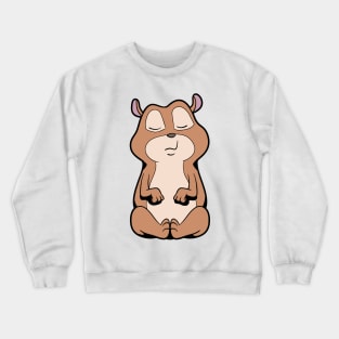 Kawaii hamster meditates with yoga Crewneck Sweatshirt